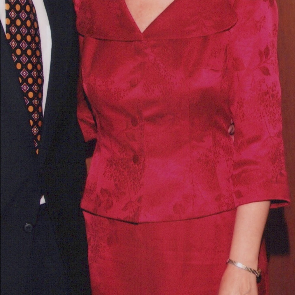 Maggy London Rich Red Silk Dress Suit: Gorgeous, Soft, Perfect!